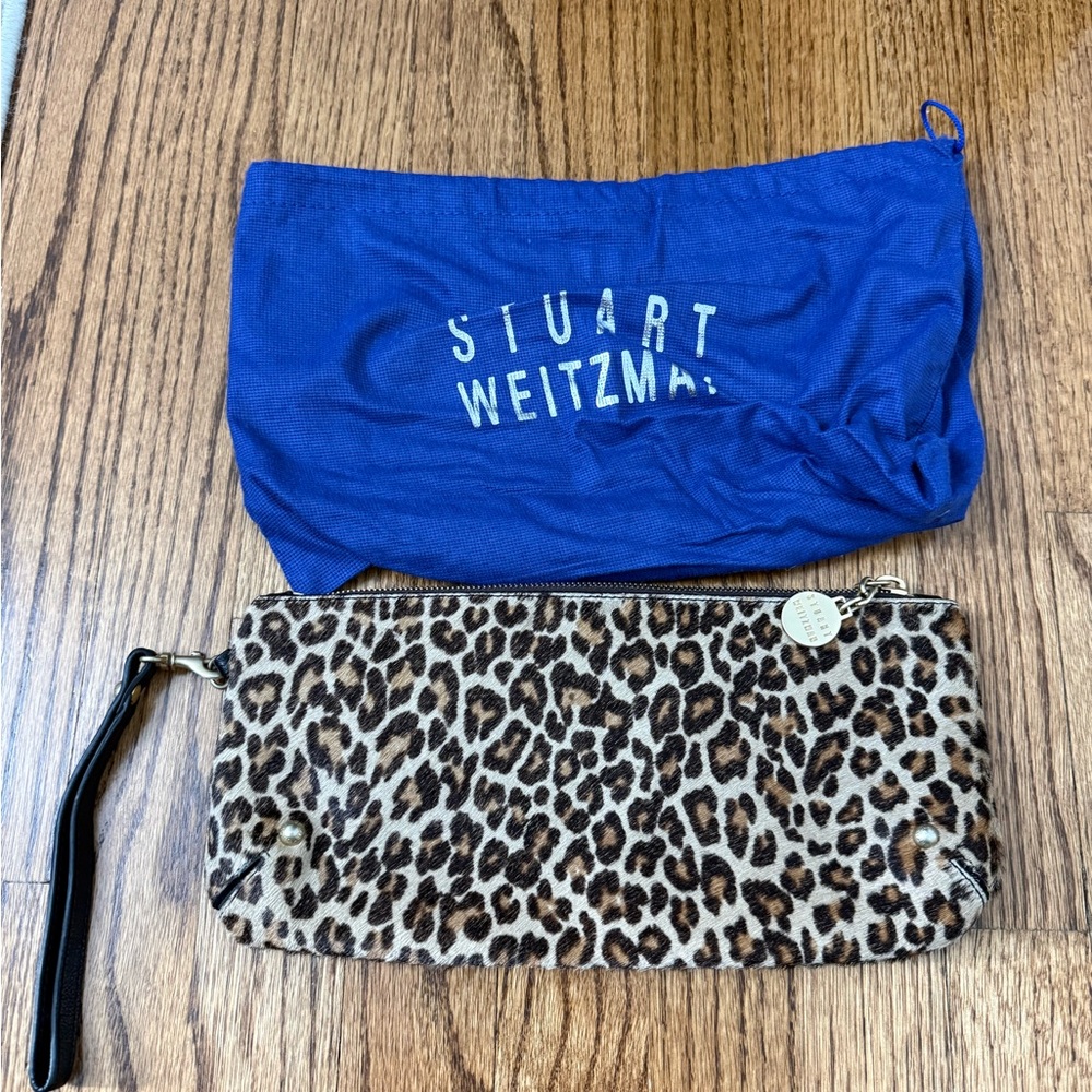 Stuart Weitzman Gold and Black Wristlet